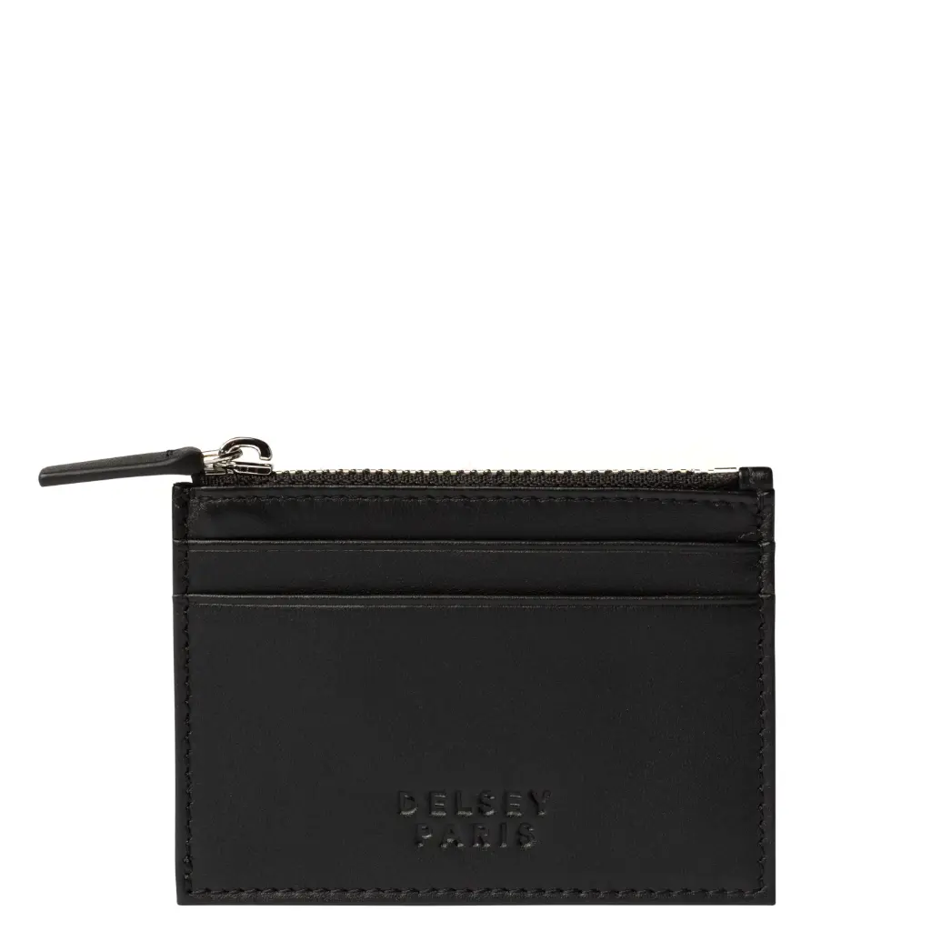 Porte cartes/monnaie en cuir lisse