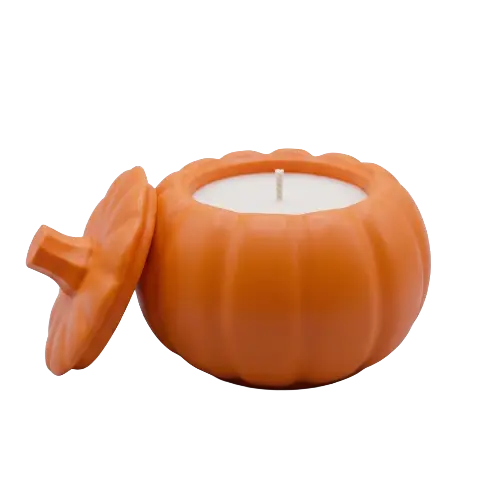 Bougie citrouille en pot rechargeable