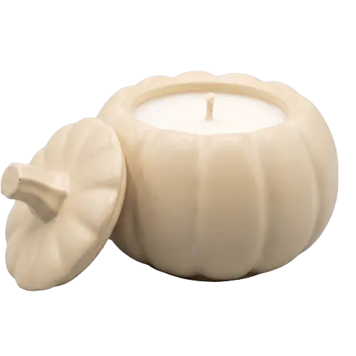 Bougie citrouille en pot rechargeable